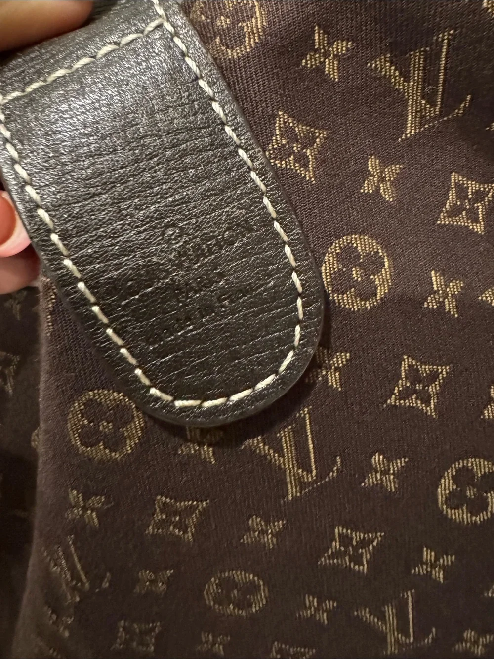 Louis Vuitton Dark Brown Monogram Canvas Shoulder Bag with Gold Hardware